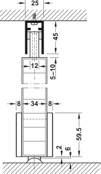 Sistem de uși glisante cu segment de rolă circulară, Slido Design 150-U, set