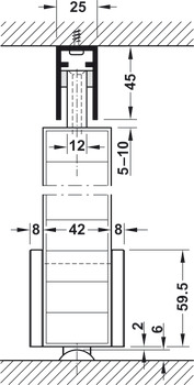 Sistem de uși glisante cu segment de rolă circulară, Slido Design 150-U, set