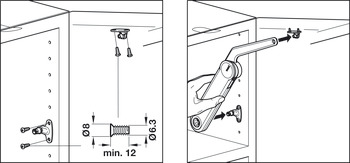 Mecanism pentru uși rabatabile, set complet Maxi