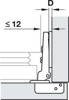 Balama aruncătoare, Duomatic 94°, montare aplicată, pentru uşi de frigider