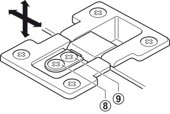 Balama pentru mecanisme de coborâre, deschidere la 90°, reglabilă în 3 direcții