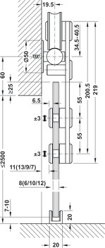 Sistem de uşi glisante, Slido Design 70-V/100-V, set
