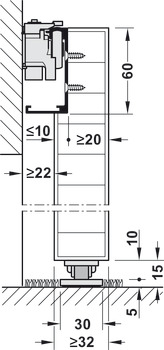 Set de componente, Slido Design 80-M, set cu cale de rulare pentru 1 ușă