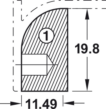 Profil fixare pentru electrocasnice, , montaj in profil din aluminiu tip mâner vertical C și J