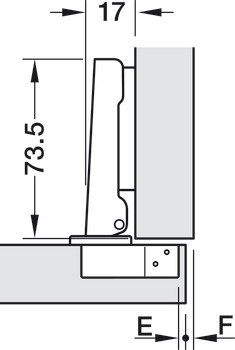 Balama Häfele Metalla M310 SM 110°, pentru ușă mobilier aplicată