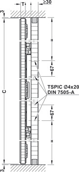 Mecanism pentru ușă glisantă pivotantă tip pocket door, Häfele Slido F-Park72 50A