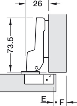 Balama Häfele Metalla M310 SM 110°, pentru ușă mobilier semiaplicată