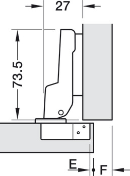 Balama Häfele Metalla M110 SM 105°, pentru ușă mobilier semiaplicată