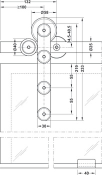 Sistem de uşi glisante, Slido Design 70-V/100-V, set