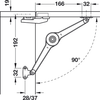 Opritoare ușă oscilantă/Sisteme de susținut uși cu basculare verticală, Duo forte, montare particularizată