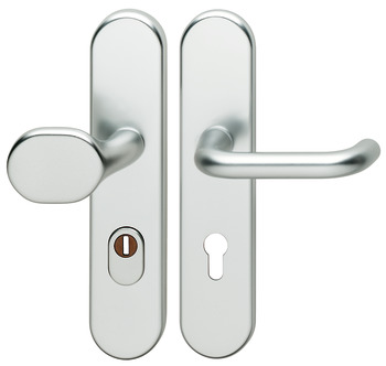 Set mânere de uşă, aluminiu, Hoppe, Paris 86G332ZA/3310/138L(138) ES2 (rezistență la efracție)