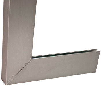 Profil de ramă pentru sticlă, din aluminiu, 38 x 14 mm, drept, pentru grosimea sticlei de 4 mm