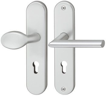 Set mânere de uşă, aluminiu, Hoppe, Stockholm 76G/3331/3410/1140 ES1 (rezistență la efracție)