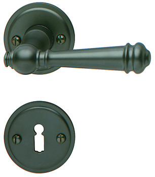 Set mânere de uşă, oțel/alamă patinat(ă), Scheitter, 184Z/284/285