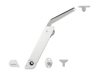 Mecanism Free Flap H 1.5 pentru ridicare front din lemn/PAL/MDF, sticlă sau ramă din aluminiu, braț de susținere din metal