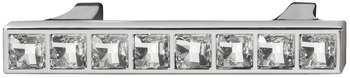 Mâner pentru mobilier, mâner cu bază, aliaj de zinc, cu inserții de cristal